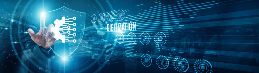 Digital strategist protecting processes digitization transformation, automation efficiency, access...