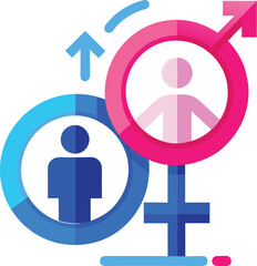 Male and female gender symbols illustration for couple love relationship concept