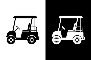 Transportation Golf Cart Icon. Black Silhouette Vehicle Design Vector