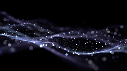 Abstract digital wave of interconnected particles (1)
