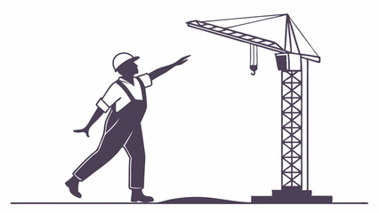 construction worker with crane