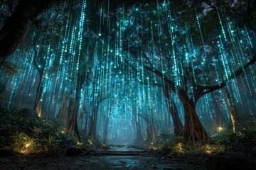 Nature meets technology: trees as digital conservation symbols. Resource conservation. Why companies are embracing digital alternatives to cut paper use. Paperless office. Sustainability goals.