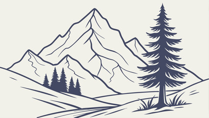 winter forest vector illustration