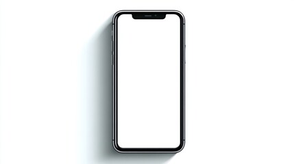Phone with blank white screen, centered against a solid white background