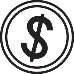 dollar sign on white background