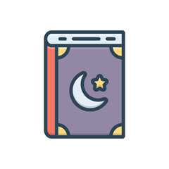 Color illustration icon for koran