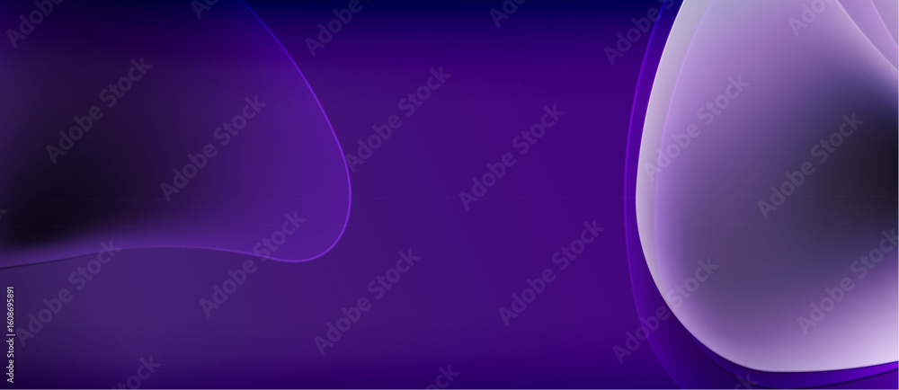 Poster abstract purple shapes blend, creating smooth gradients. darker tones transition into lighter hues. 