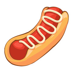 hot dog vector illustration with cartoon style