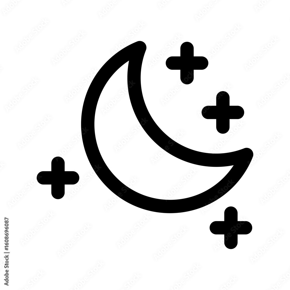 Poster moon icon vector from web design set