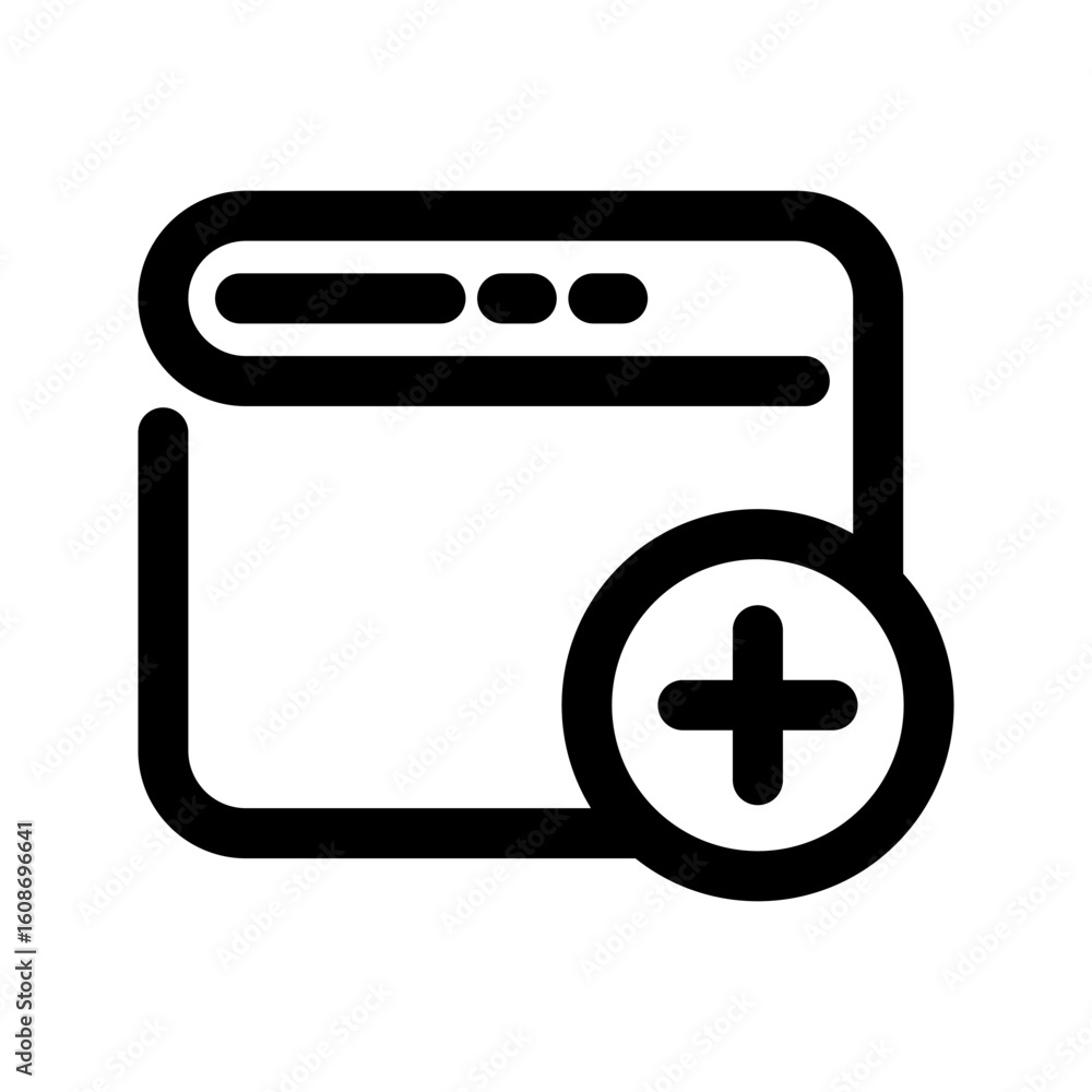 Poster new tab browser icon vector from web design set