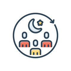 Color illustration icon for religious meeting