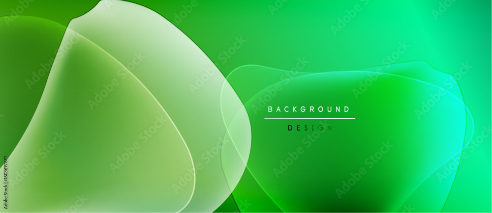 Poster abstract green layers create dynamic background. soft gradients, flowing shapes suggest modern desig