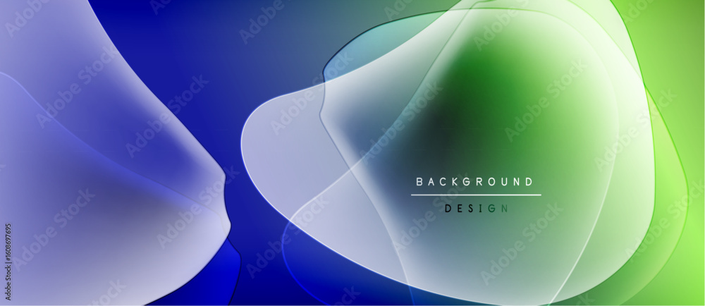 Fototapete Abstract fluid shapes blend, creating vibrant color gradients. Modern design elements suggest dynamic movement, smooth transitions.