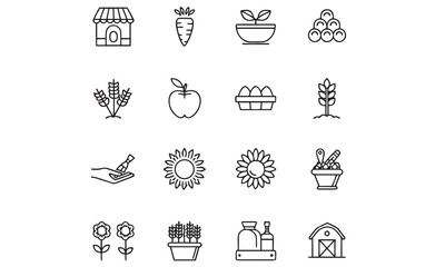 Gardening & Agriculture Icon Set