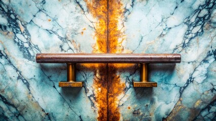 Abandoned T-Bar Row: Symmetrical Flat Lay Marble Photography, Urban Exploration