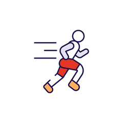 Running icon design with white background stock illustration