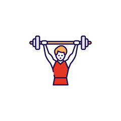 Weight Lifting icon design with white background stock illustration