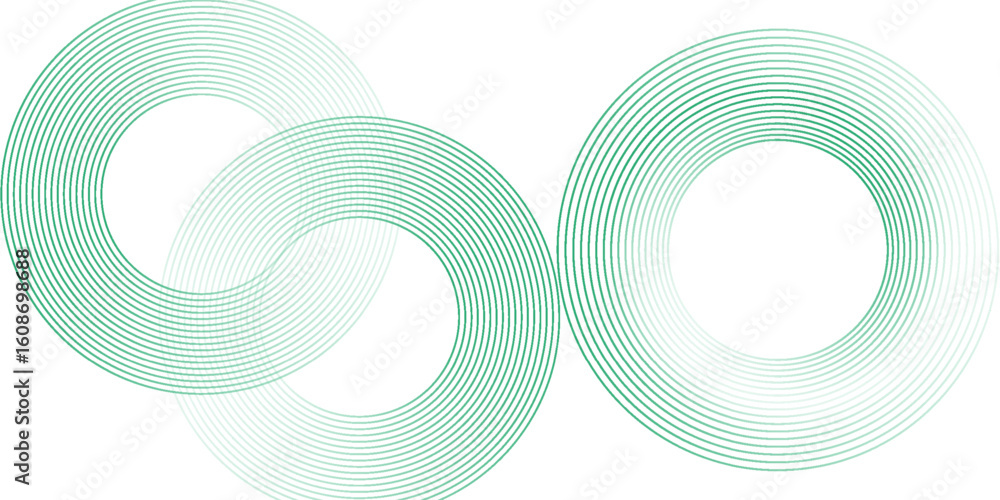 Poster green white abstract background overlap layer on bright space with circles effect decoration. modern