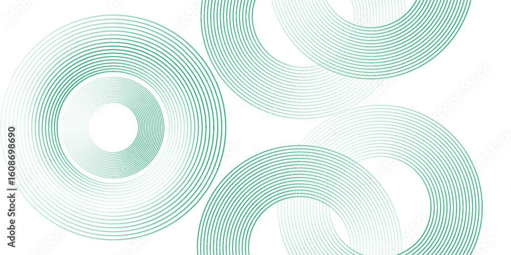 Poster green white abstract background overlap layer on bright space with circles effect decoration. modern