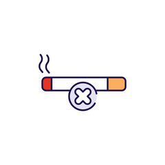 No Smoking icon design with white background stock illustration