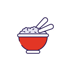 Boil Rice icon design with white background stock illustration