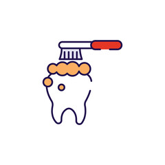 Brushing Tooth icon design with white background stock illustration