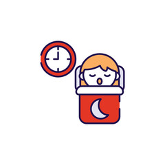 Enough Sleeping icon design with white background stock illustration