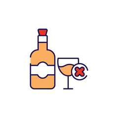 No Alcohol icon design with white background stock illustration