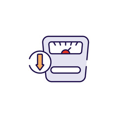 Weight Losing icon design with white background stock illustration
