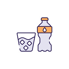 Mineral water icon design with white background stock illustration