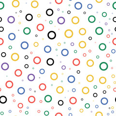Colorful Circle Ring Seamless Vector Pattern | Abstract Geometric Background