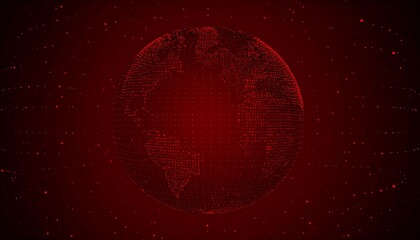 Red digital globe