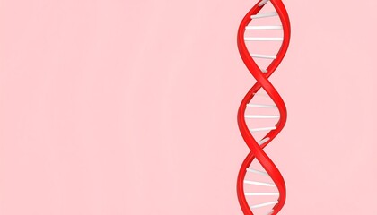 Red double helix DNA on pink background