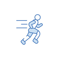 Running icon design with white background stock illustration