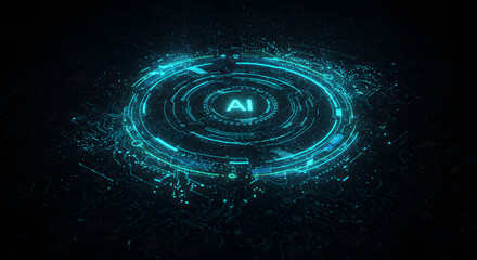 Futuristic Dark AI Technology Background