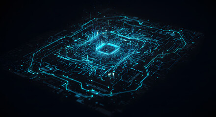 Futuristic Dark AI Technology Background