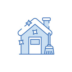 Cleaning House icon design with white background stock illustration