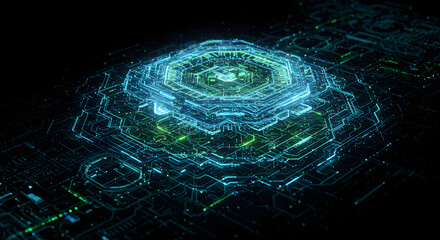 Futuristic Dark AI Technology Background