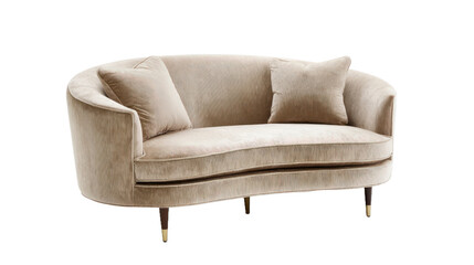 Fototapeta premium Beige curved sectional sofa