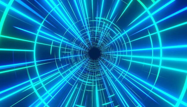 Fototapeta Abstract neon tunnel effect