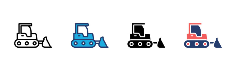 Bulldozer icon sheet multiple style collection