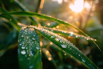 binahong leaves covered in fresh morning dew