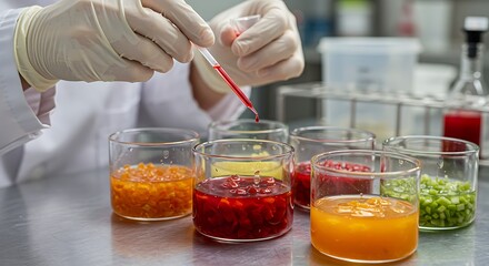 Analyzing Food Samples with Pipette in Lab Research for Quality Control