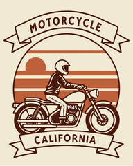 vintage label with a motorcycle
