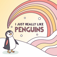 Naklejka premium happy birthday card with penguin