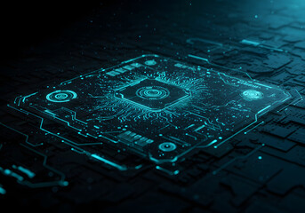 Futuristic Dark AI Technology Background