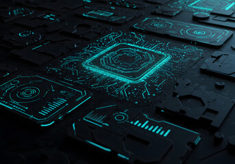 Futuristic Dark AI Technology Background
