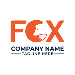 Fox Logo Design with Creative Lettering and Silhouette of a Fox Head Inside Letter O