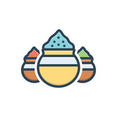 Color illustration icon for colored powder