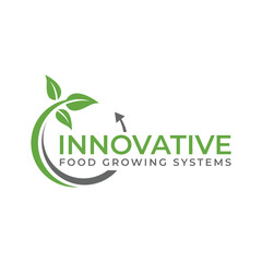 Innovative Food Growing Systems Logo Design Showcasing Plant Growth and Eco-Friendly Solutions for Sustainable Agriculture and Modern Farming